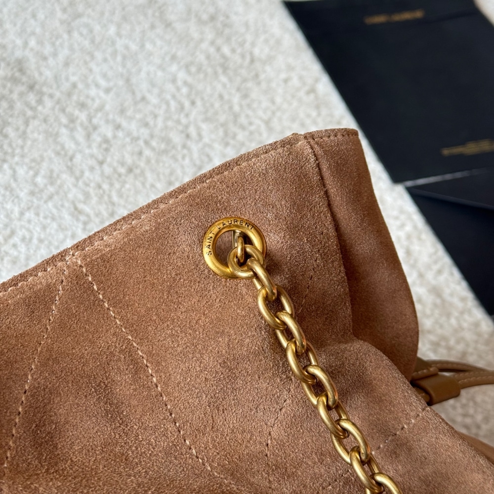 Saint Laurent Jamie In Suede Shopping Bag Caramel Cognac 35Cm 8098241U8P72916 - Image 4