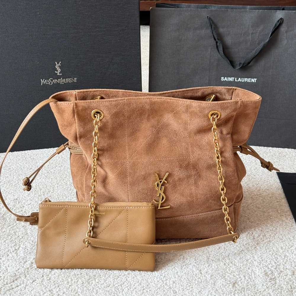 Saint Laurent Jamie In Suede Shopping Bag Caramel Cognac 35Cm 8098241U8P72916 - Image 2