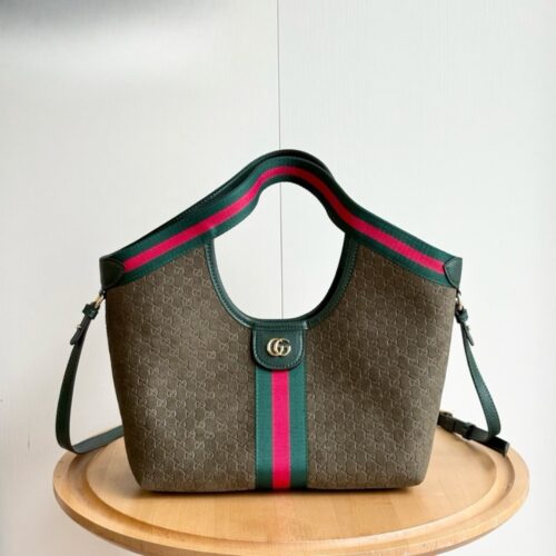 Alternative view of Gucci Giglio Small Suede Tote Bag Dark Green 25Cm