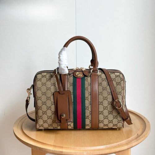Alternative view of Gucci Ophidia Medium GG Monogram Canvas Boston Bag Beige And Brown 30Cm ‎857595 FAFUF 9870