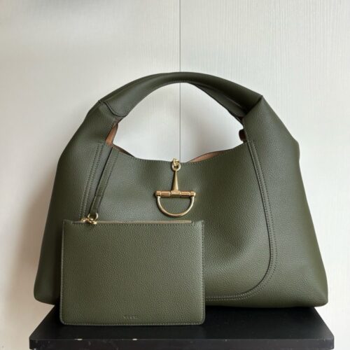 Alternative view of Gucci Softbit Maxi Leather Shoulder Bag Forest Green 46Cm 837466 AAEAO 3332