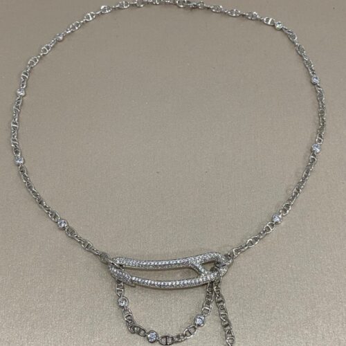 Alternative view of Hermes Chaine Dancre Punk Necklace Silver