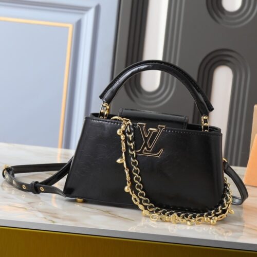 Alternative view of Louis Vuitton Capucines East West BB Wrinkled Leather Top Handle Bag Black 26cm M25492
