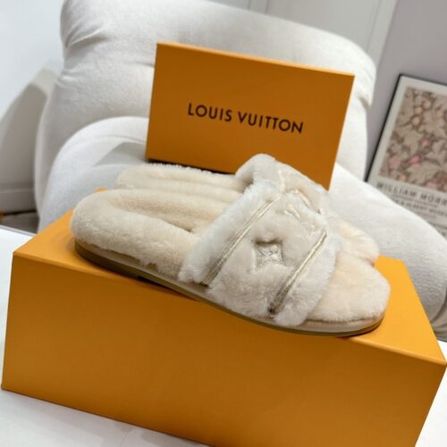 Alternative view of Louis Vuitton LV Bliss Comfort Fur Mule Beige 1adc4