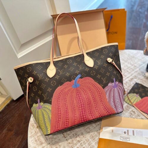 Alternative view of Louis Vuitton X Yayoi Kusama Neverfull MM Monogram Tote Bag Pumpkin Dots Red 31cm M46468