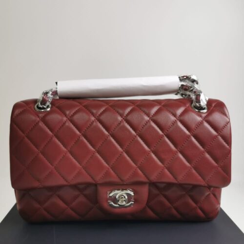 Alternative view of Chanel Classic Medium Smooth Leather Flap Bag Burgundy 26cm A01113