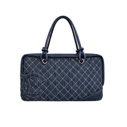 Chanel Cambon Line Large Denim Tote Bag Blue 40cm