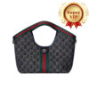 [Super Vip 1:1] Gucci Giglio Small Tote Bag Gg Denim Black And White 25Cm 860845 Fafyu 1155
