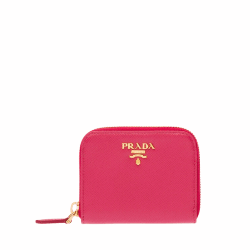 Prada Saffiano Leather Coin Purse Peony Pink Wallet 10Cm 1Mm268 Qwa F0505