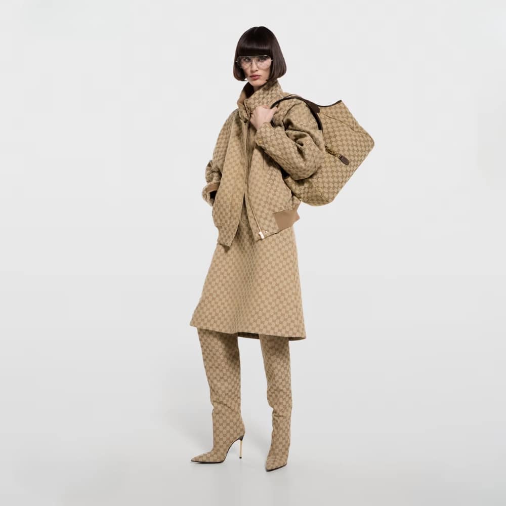 Gucci Mercato Medium GG Canvas Tote Bag Sand And Dark Brown 35Cm 866645 FAFV2 9651 - Image 7