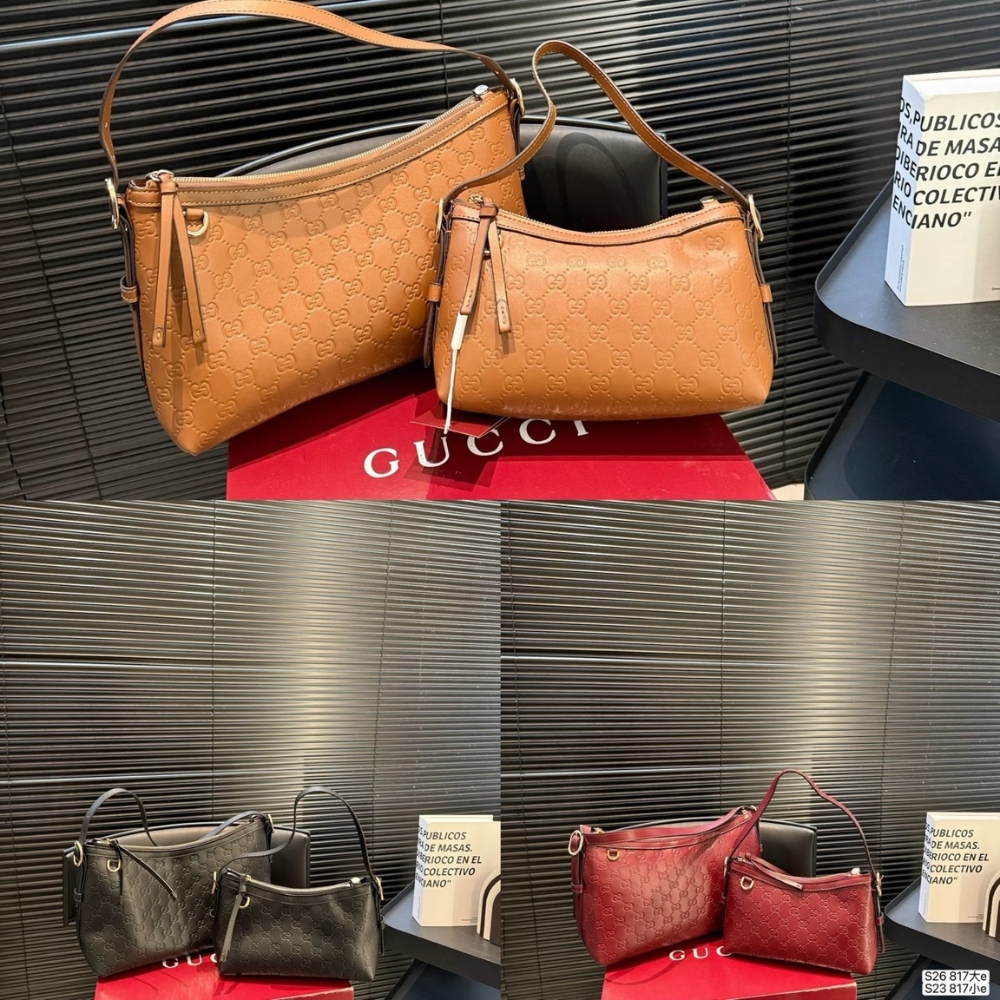 Gucci GG Emblem Medium Shoulder Bag Red 29Cm - Image 8