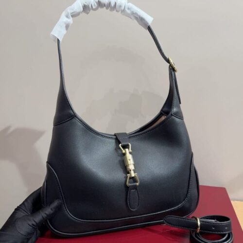 Alternative view of Gucci Jackie 1961 Medium Leather Shoulder Bag Black 31Cm 863136 AAGDJ 1000