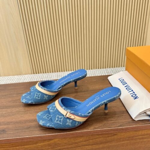 Alternative view of Louis Vuitton 6AM Denim Mule Blue 1ADIEX