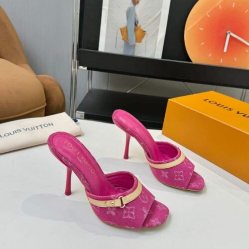 Alternative view of Louis Vuitton 6AM Denim Mule Fuschia 1AJMXS
