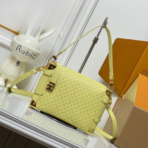 Alternative view of Louis Vuitton Side Trunk MM Minigram Canvas Shoulder Bag Yellow Lemon 21cm