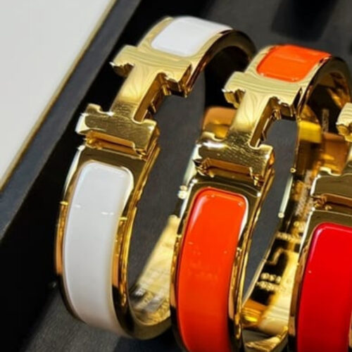 Alternative view of Hermes Clic Clac H Bracelet Gold In White