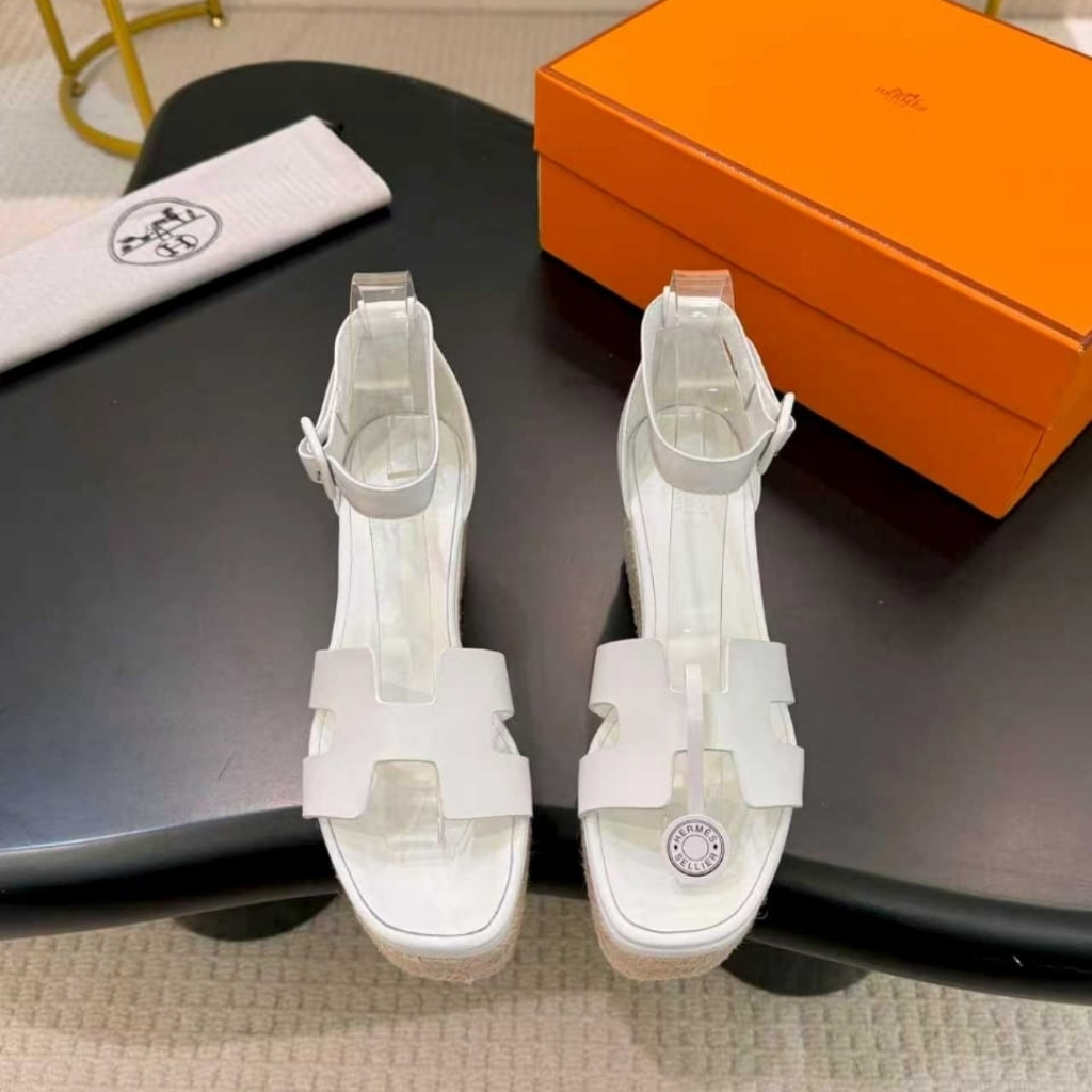 Hermes Elda Espadrille Blanc H231307Z 90370 - Image 3