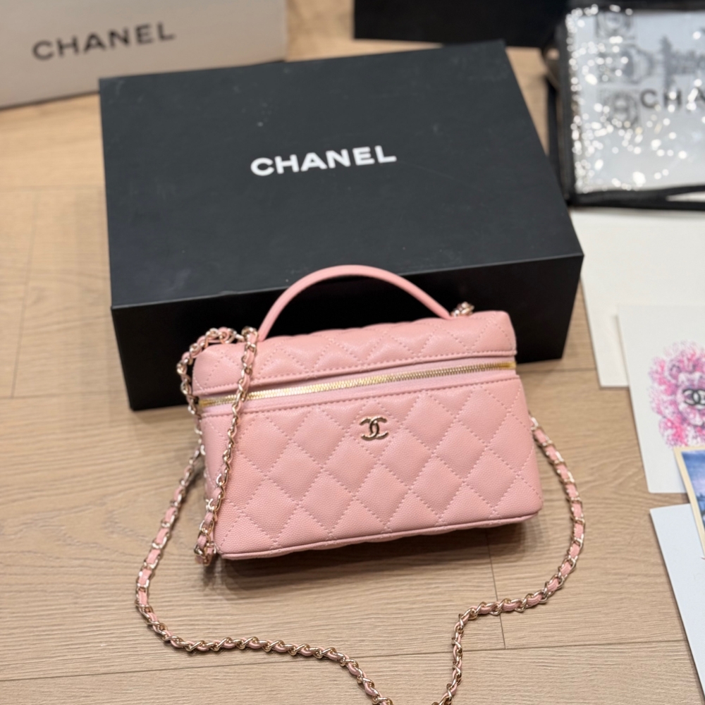 Chanel Classic Vanity With Chain Gold Hardware Pink 19Cm - Image 2