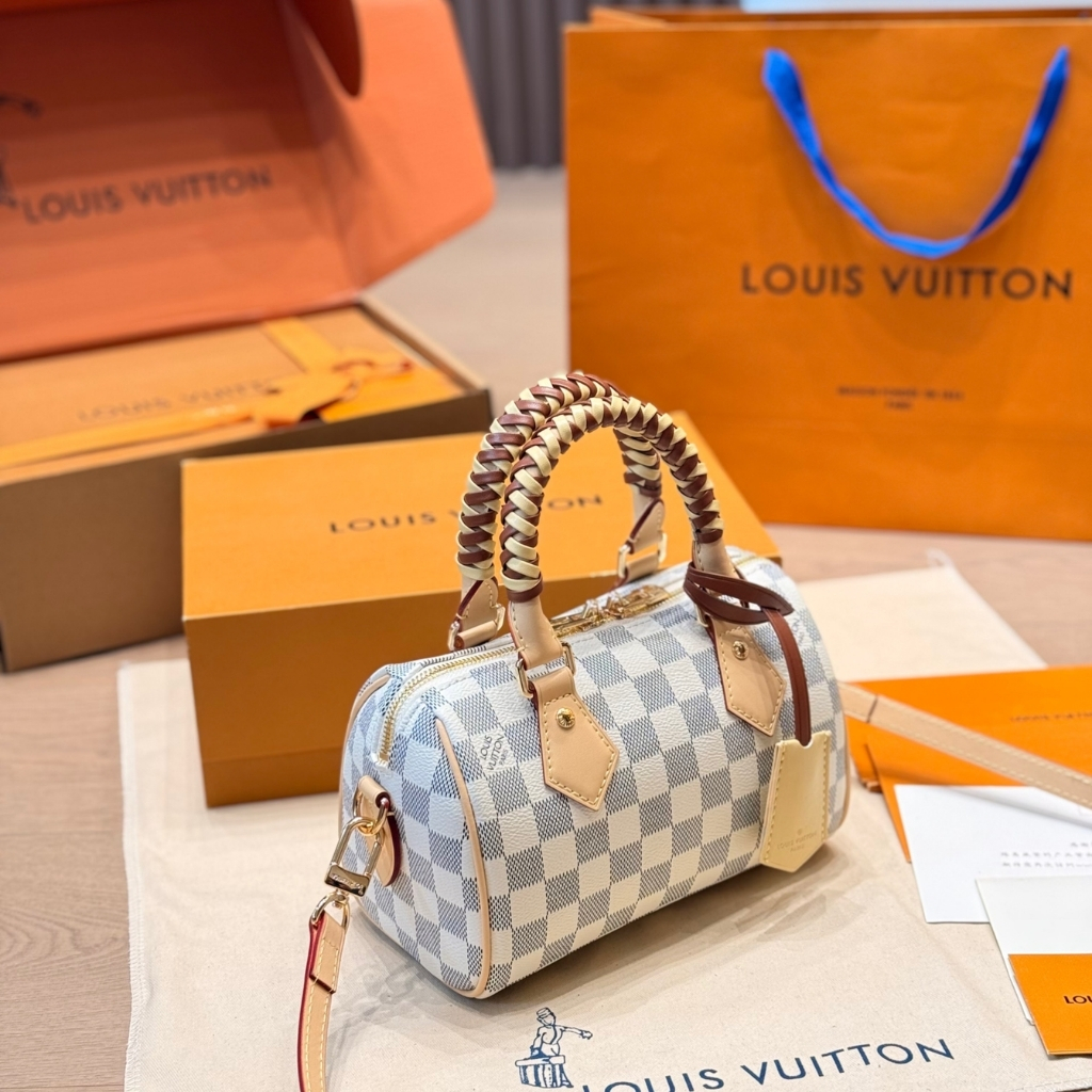 Louis Vuitton Speedy Bandoulière 20 Damier Azur Banana 20cm N40950 - Image 3