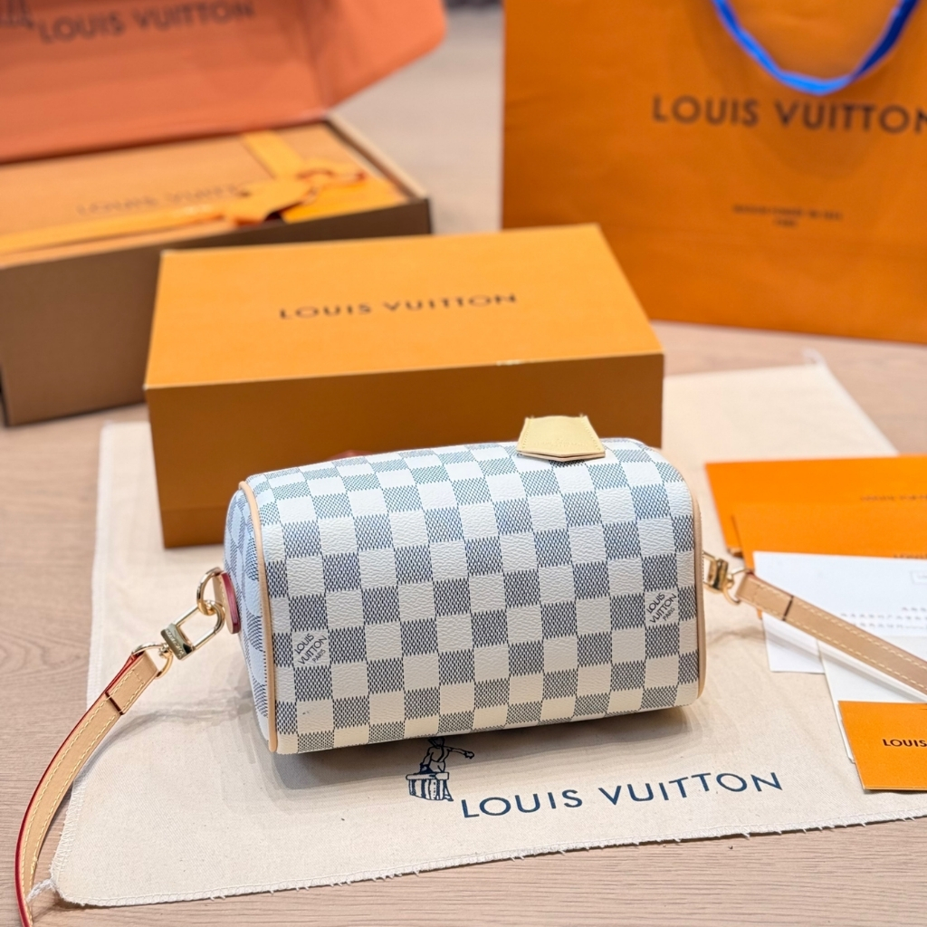 Louis Vuitton Speedy Bandoulière 20 Damier Azur Banana 20cm N40950 - Image 6