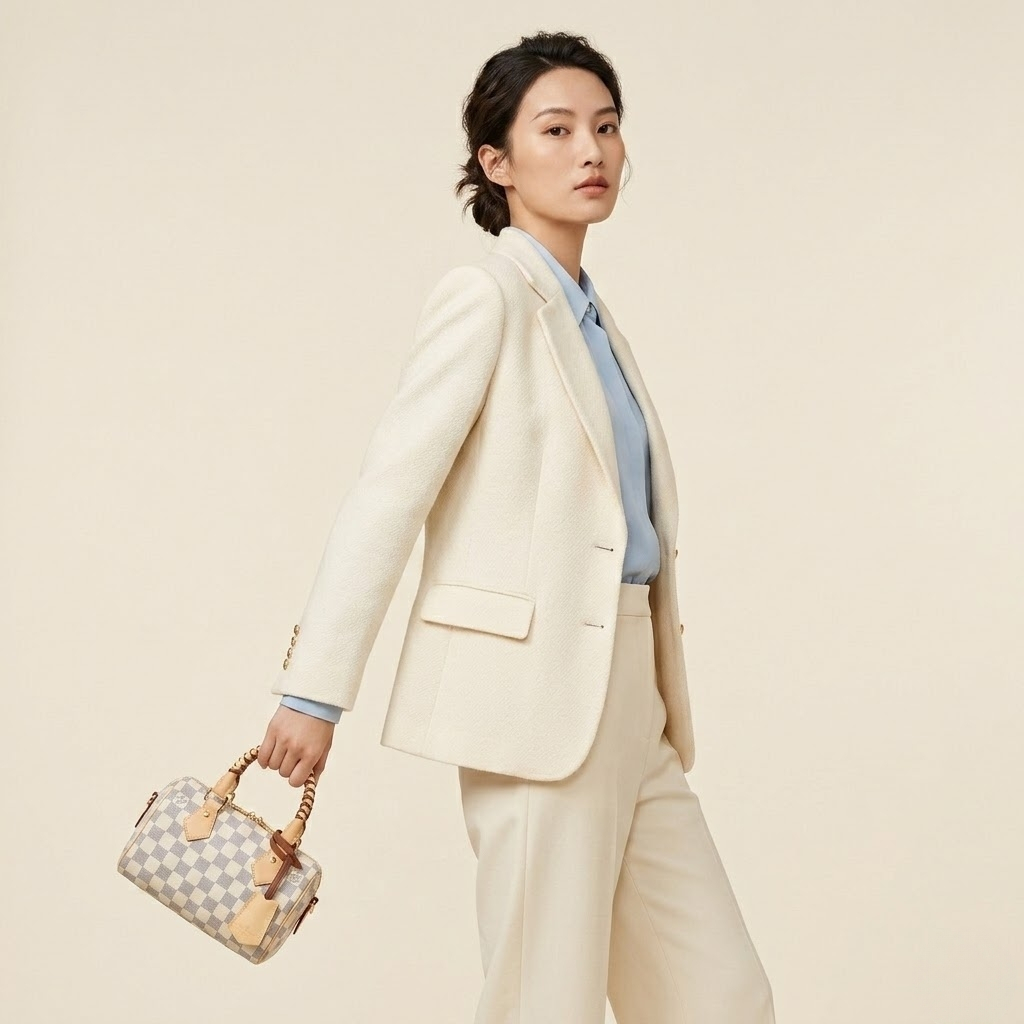 Louis Vuitton Speedy Bandoulière 20 Damier Azur Banana 20cm N40950 - Image 8