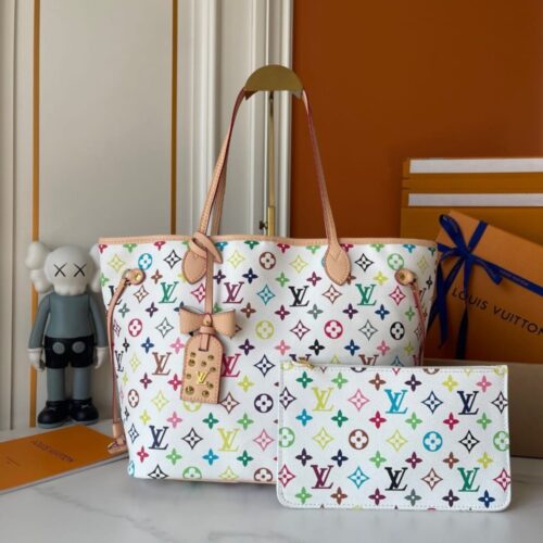 Alternative view of Louis Vuitton x Murakami Neverfull MM Multicolor White 31cm M27787