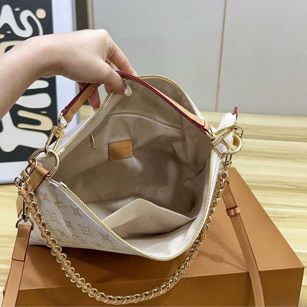 Louis Vuitton Multipass Medium Grained Leather Hobo Bag Dune 28cm M2A078 - Image 7