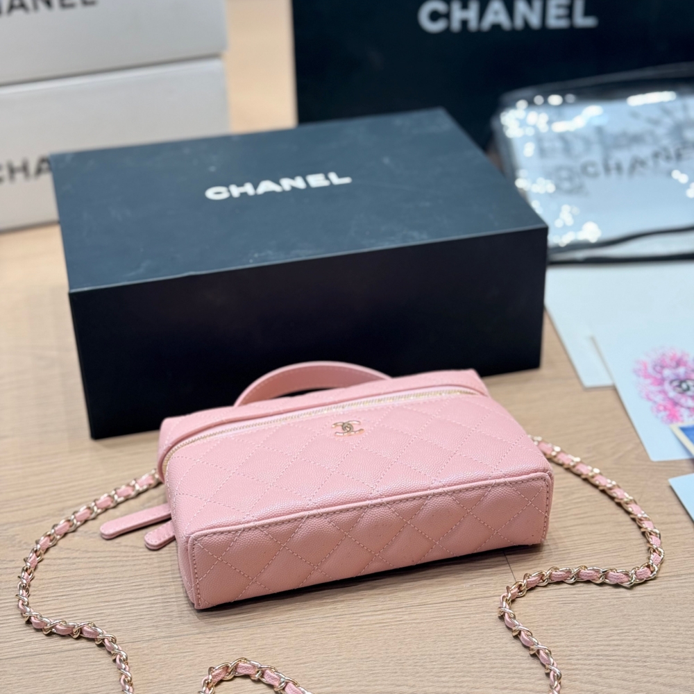 Chanel Classic Vanity With Chain Gold Hardware Pink 19Cm - Image 5