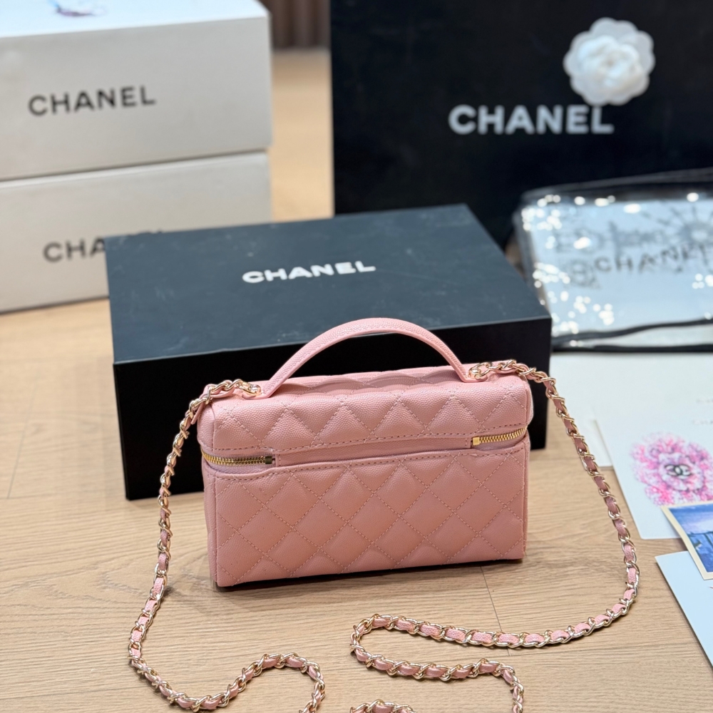 Chanel Classic Vanity With Chain Gold Hardware Pink 19Cm - Image 6