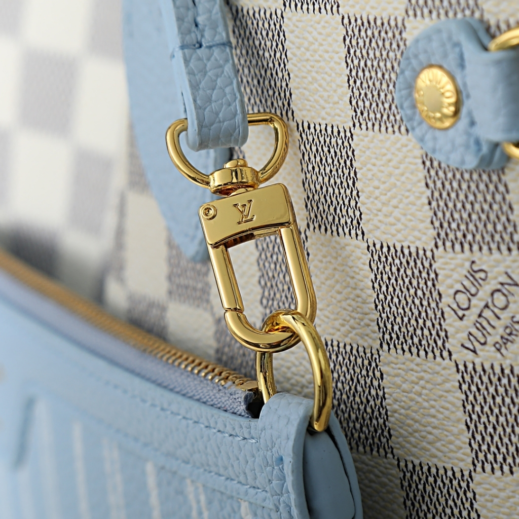 Louis Vuitton Neverfull Inside Out MM Damier Azur Tote Bag Bleu 31cm N40946 - Image 8
