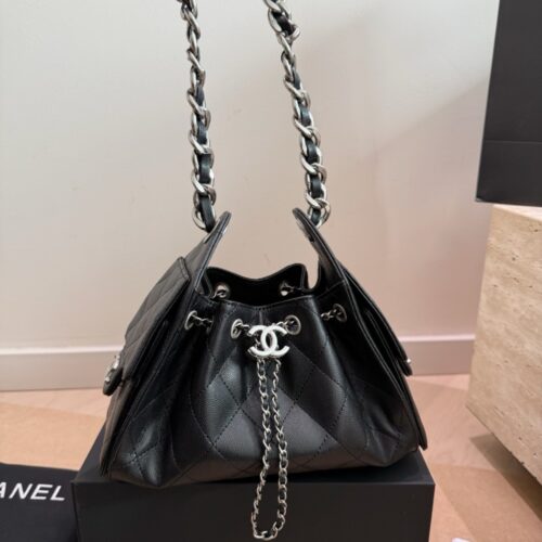 Alternative view of Chanel 25 Small Handbag Silver Metal Black 22cm