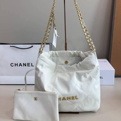 Alternative view of Chanel 22 Small Smooth Leather Hobo Bag White 36cm AS3260 B09859 10601