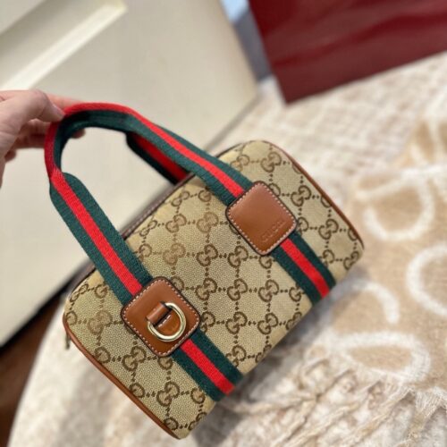 Alternative view of Gucci Mini GG Canvas Handbag Beige And Brown 20Cm 859975 FAFWX 9870