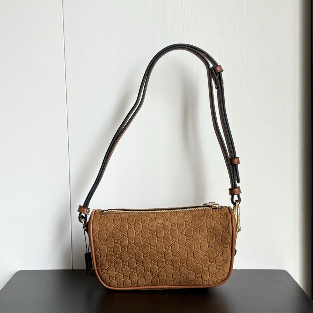 Gucci Half Horsebit Mini Bag Brown GG Suede 19Cm 860784 AAEE7 2118 - Image 5