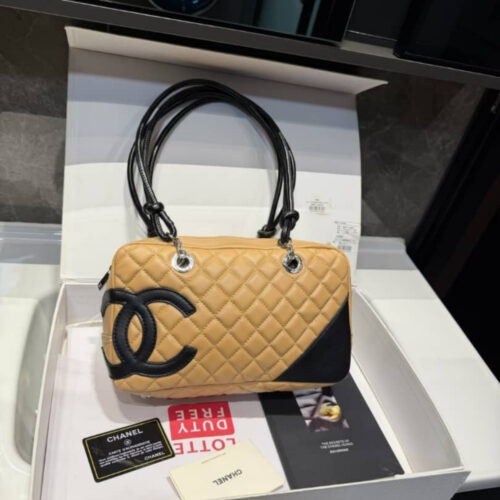 Alternative view of Chanel Cambon Ligne Bowling Shoulder Bag Beige 27Cm