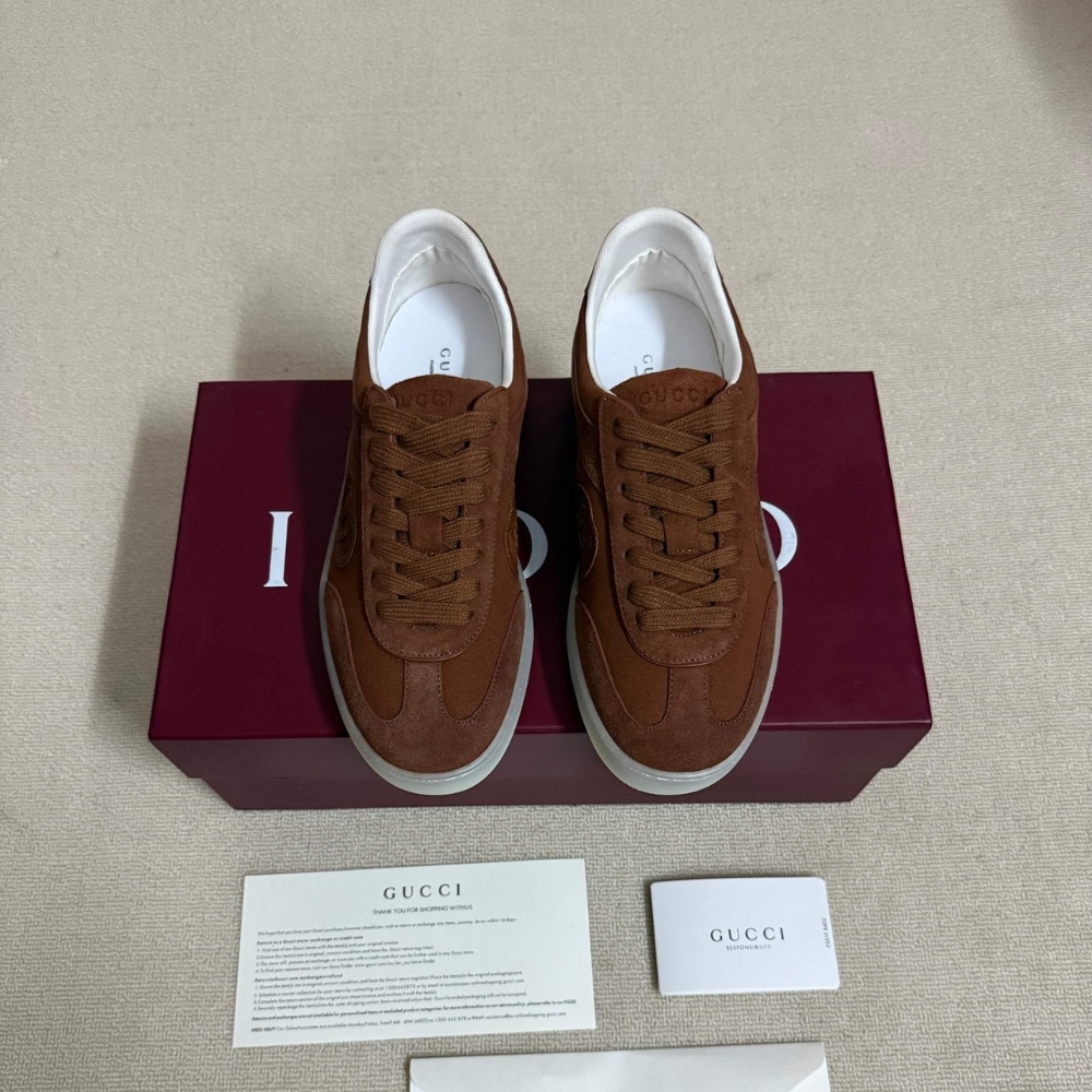 Gucci Men G75 Suede Sneaker Brown 845147 AAFGP 2361 - Image 3