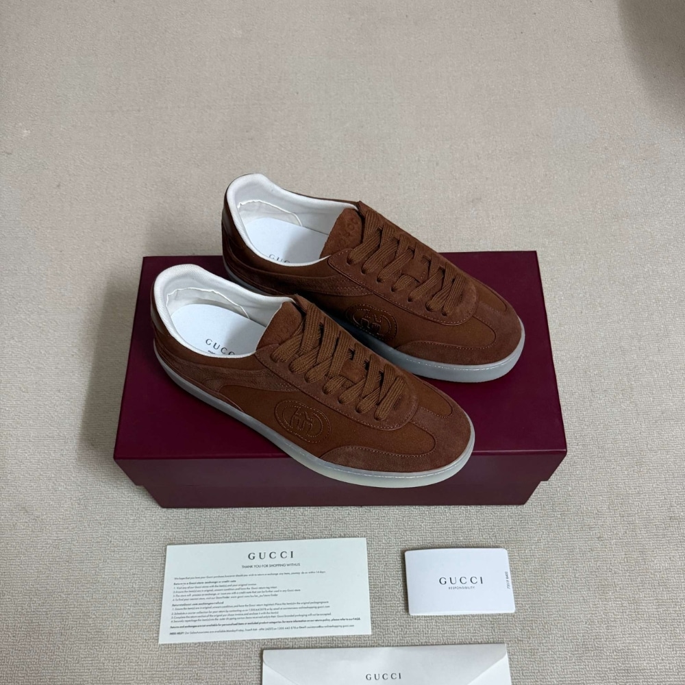 Gucci Men G75 Suede Sneaker Brown 845147 AAFGP 2361 - Image 2