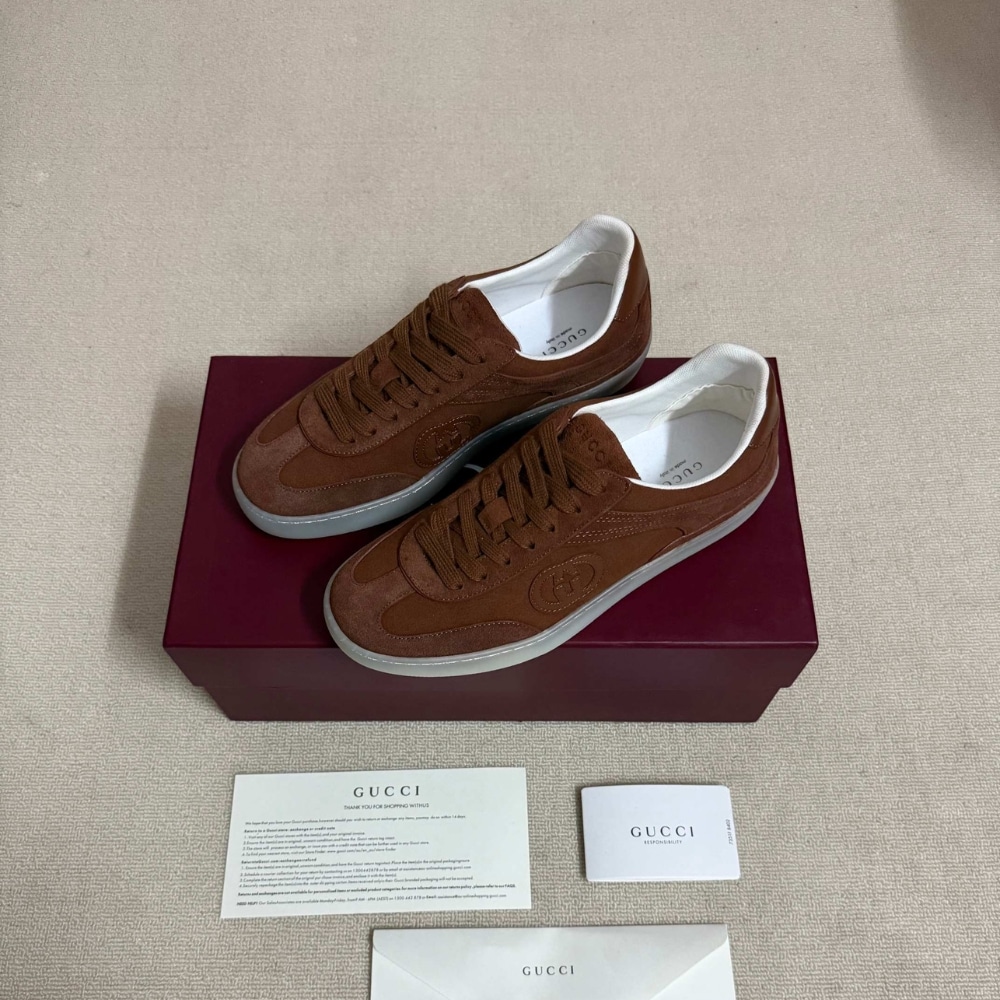 Gucci Men G75 Suede Sneaker Brown 845147 AAFGP 2361 - Image 4
