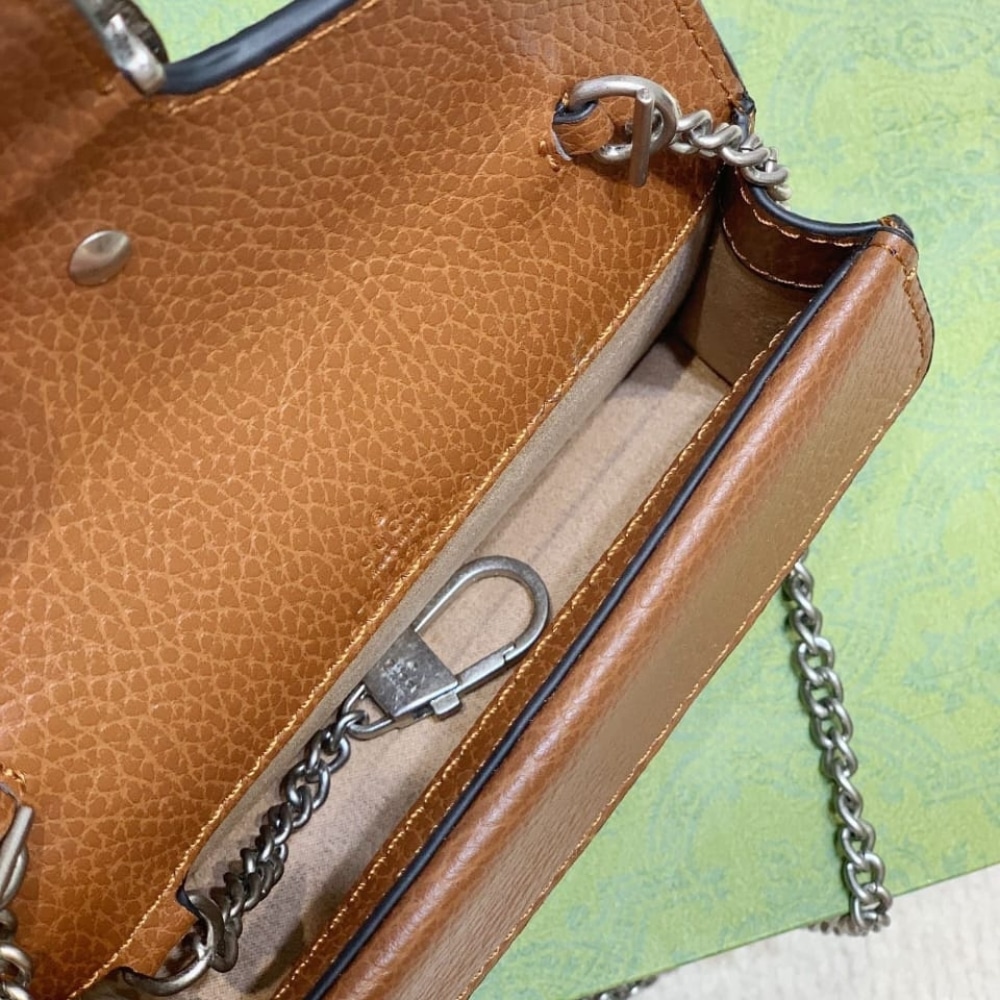 Gucci Dionysus Super Mini GG Jacquard Denim Shoulder Bag Dark Blue And Brown 16Cm 476432 2KQFN 4483 - Image 7