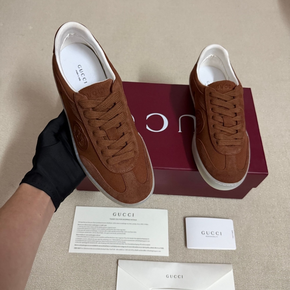 Gucci Men G75 Suede Sneaker Brown 845147 AAFGP 2361 - Image 5
