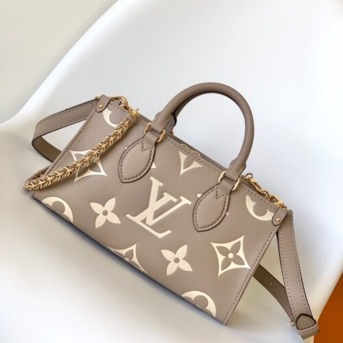 Alternative view of Louis Vuitton Onthego East West Monogram Empreinte Handbag Bicolor Beige 25Cm M23641