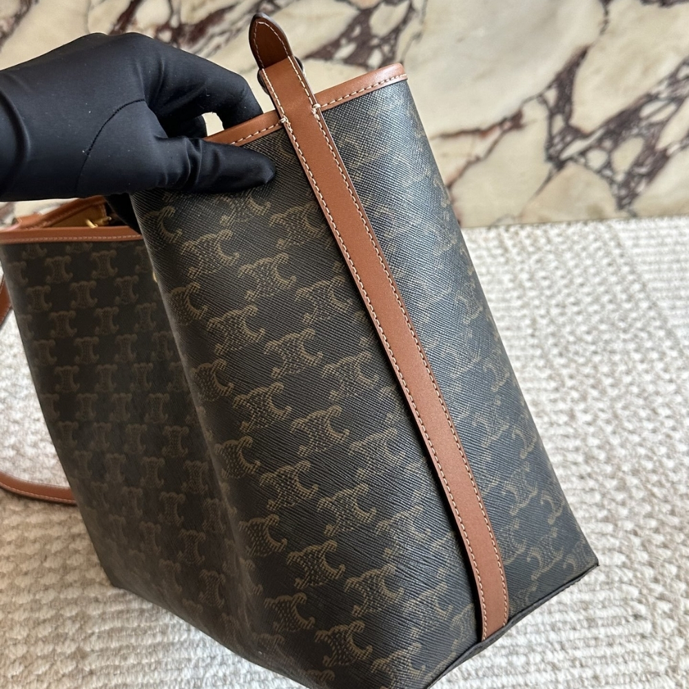 Celine Soft Shopper Bag In Triomphe Canvas 33Cm 123912GXC 04LU - Image 4