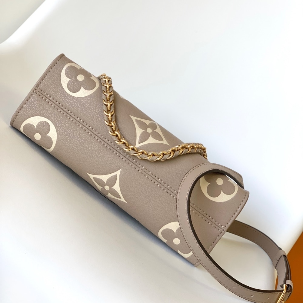 Louis Vuitton Onthego East West Monogram Empreinte Handbag Bicolor Beige 25Cm M23641 - Image 5
