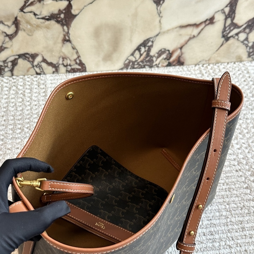 Celine Soft Shopper Bag In Triomphe Canvas 33Cm 123912GXC 04LU - Image 9
