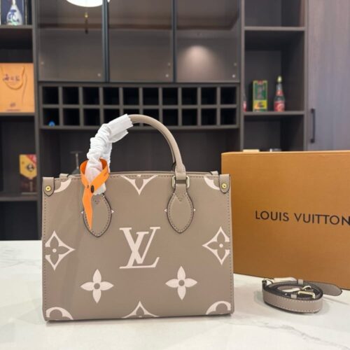 Alternative view of Louis Vuitton Onthego PM Bicolor Monogram Empreinte Tote Bag Tourterelle Beige 25cm M45779