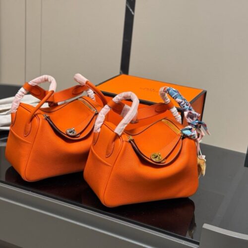 Alternative view of Hermes Lindy 26 Leather Handbag Orange 26Cm