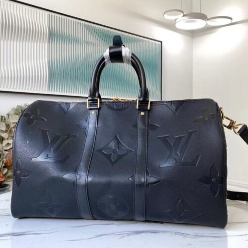 Alternative view of Louis Vuitton Keepall Bandoulière 45 Monogram Empreinte Duffle Bag Black 45Cm M45532