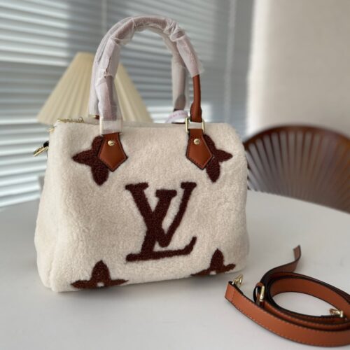 Alternative view of Louis Vuitton Speedy Bandoulière 25 Shearling Handle Bag Crème Brown 25Cm M23468