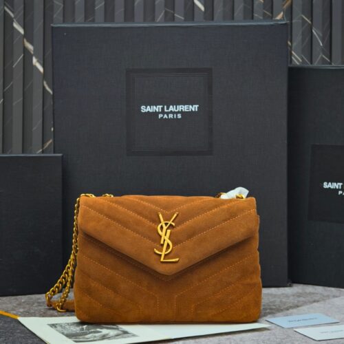 Alternative view of Saint Laurent Loulou Small In Suede Shoulder Bag Cinnamon Brown 23Cm