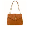 Saint Laurent Loulou Large In Suede Shoulder Bag Cinnamon Brown 31cm
